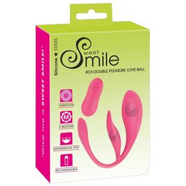 Sweet Smile Double Pleasure Love Ball Remote Control Vibrator Rosa