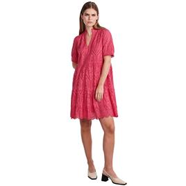 Yas Holi Short Sleeve Midi Dress Rosa M Mulher