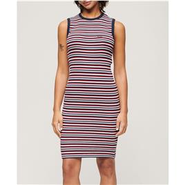 Superdry Rib Bodycon Long Sleeve Short Dress Vermelho S Mulher