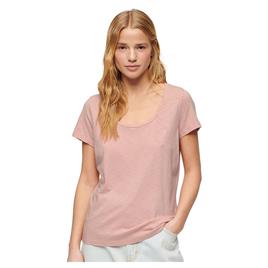 Superdry Scoop Short Sleeve T-shirt Rosa 2XS Mulher
