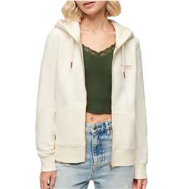 Superdry Essential Logo Full Zip Sweatshirt Beige L Mulher