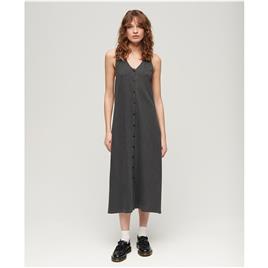 Superdry Beach Sleeveless Midi Dress Cinzento L Mulher