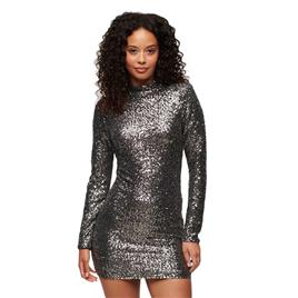 Superdry Sequin Mock Short Dress Cinzento S Mulher