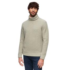 Superdry Merchant Textured Roll Neck Sweater Verde S Homem