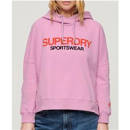 Superdry Sportswear Logo Boxy Hoodie Rosa XL Mulher