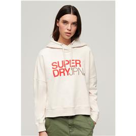 Superdry Sportswear Logo Boxy Hoodie Branco XS Mulher