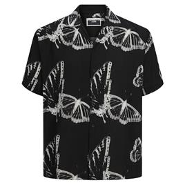 Jack & Jones Jeff Aop Resort Short Sleeve Shirt Preto S Homem