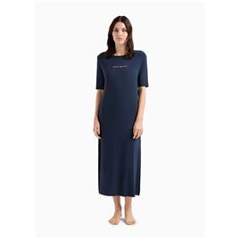 Emporio Armani 262752_4r314 3/4 Sleeve Long Dress Azul XS Mulher