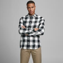 Camisa slim aos quadrados, Gingham Twill