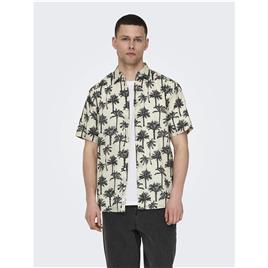 Only & Sons Bronx Reg Short Sleeve Shirt Beige XS Homem