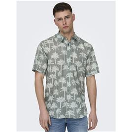 Only & Sons Bronx Reg Short Sleeve Shirt Verde M Homem