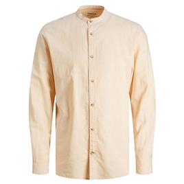 Jack & Jones Summer Band Linen Short Sleeve Shirt Beige XL Homem