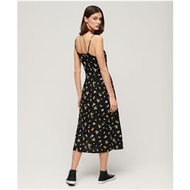Superdry Print Button Cami Sleeveless Midi Dress Colorido M Mulher