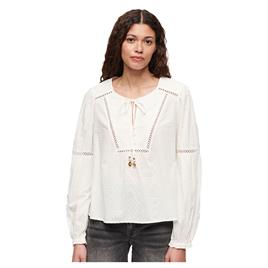 Superdry Ibiza Beach Long Sleeve Blouse Branco XS Mulher