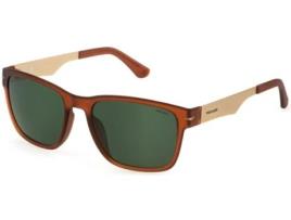 Police Spll09-56w45m Sunglasses Castanho Green Homem