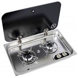 Navy Load 2.8kw 2 Burners Hob With Lid Prateado 530 x 326 mm