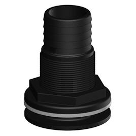 Trudesign 2´´ Bsp Grooved Threaded Thru-hull Preto 50 mm