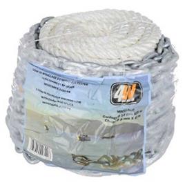 4water 35 M 14 Mm Rope Set With Chain 8 Mm 23 M Transparente