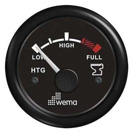 Wema Blackline 12-24v Usa Standard Water Level Indicator Preto 52 mm