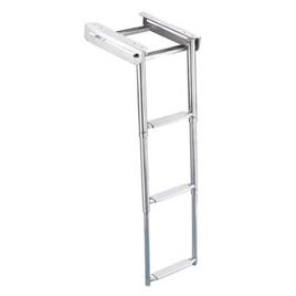 Trem 4 Steps Stainless Steel Telescopic Ladder Prateado 31.5 x 39.4-114.5 cm