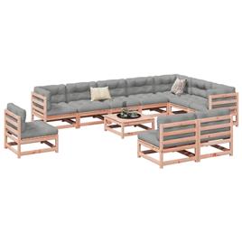 vidaXL 11 pcs conjunto sofás jardim madeira abeto-de-douglas