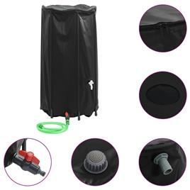 vidaXL Depósito de água dobrável com torneira 250 L PVC
