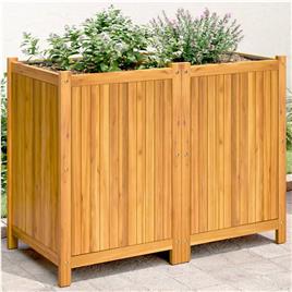 vidaXL Vaso/floreira de jardim com forro 100x50x75 cm acácia maciça