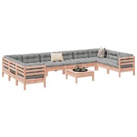 vidaXL 11pcs conj. sofás jardim c/ almofadões madeira abeto-de-douglas
