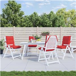 vidaXL Almofadões cadeira encosto baixo 4 pcs tecido oxford vermelho