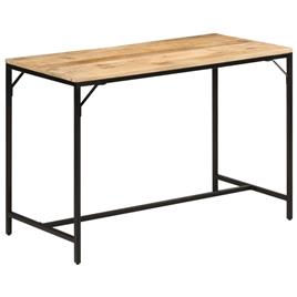 vidaXL Mesa jantar 110x55x75 cm madeira mangueira maciça áspera/ferro