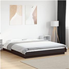 vidaXL Estrutura de cama 150x200 cm derivados de madeira preto