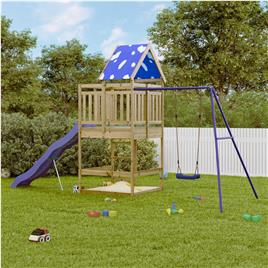 vidaXL Conjunto de brincar para exterior madeira de pinho impregnada