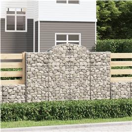 vidaXL Cestos gabião arqueados 50 pcs 200x50x140/160 ferro galvanizado
