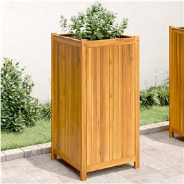 vidaXL Vaso/floreira de jardim com forro 50x50x100 cm acácia maciça