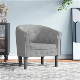 vidaXL Poltrona veludo cinzento-claro