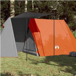 vidaXL Tenda de campismo para 3 pessoas impermeável cinzento e laranja