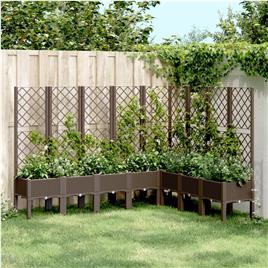 vidaXL Vaso/floreira de jardim c/ treliça 200x160x142 cm PP castanho