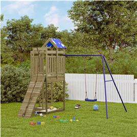 vidaXL Conjunto de brincar para exterior madeira de pinho impregnada
