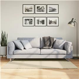 vidaXL Tapete pelo curto macio e lavável HUARTE 80x150 cm cor creme