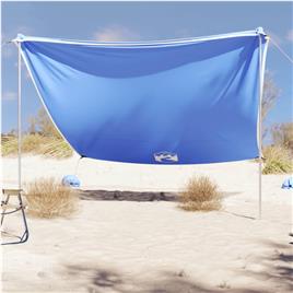 vidaXL Toldo de praia com âncoras de areia 304x300 cm azul