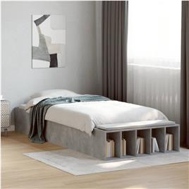 vidaXL Estrutura de cama 100x200 cm derivados de madeira cinza sonoma