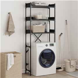 vidaXL Estante p/ máquina de lavar 67x25x163 cm deriv. madeira preto