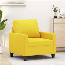 vidaXL Poltrona 60 cm tecido amarelo-claro
