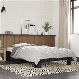 vidaXL Estrutura de cama 75x190 cm derivados de madeira e metal preto