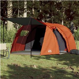 vidaXL Tenda de campismo túnel p/ 4 pessoas impermeável cinza/laranja