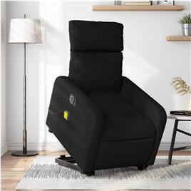 vidaXL Poltrona elétrica elevatória massagens tecido preto