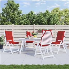vidaXL Almofadões p/ cadeira encosto alto 4 pcs tecido oxford vermelho