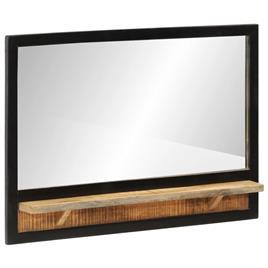vidaXL Espelho com prateleira 80x8x55 cm vidro e mangueira maciça