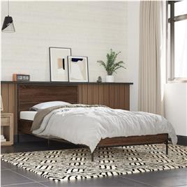vidaXL Estrutura de cama derivados de madeira/metal carvalho castanho