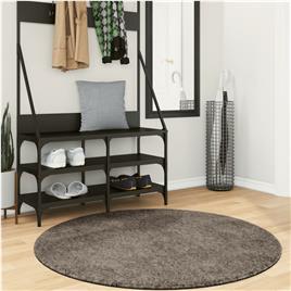 vidaXL Tapete de pelo alto com aspeto brilhante ISTAN Ø120cm cinzento